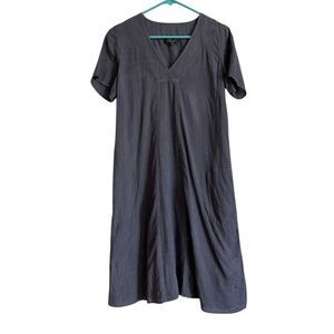 Marc O'Polo Dress Size 4 / 36 EU 100% Linen‎ Dark Blue Pullover V-neck $175
